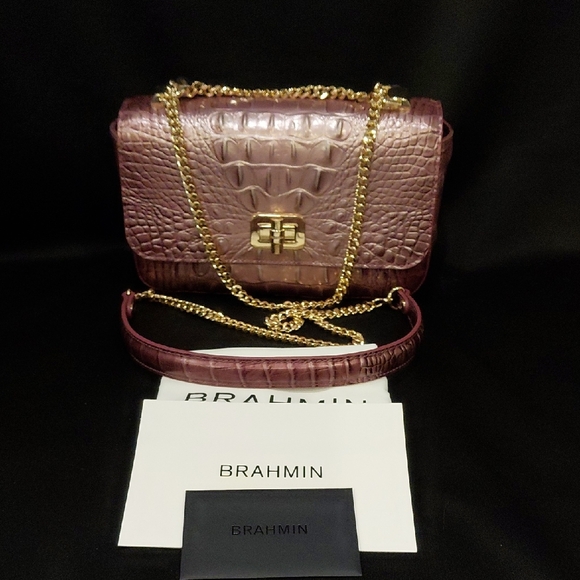 BRAHMIN ROSA Croc-Embossed Crossbody - Picture 2 of 12